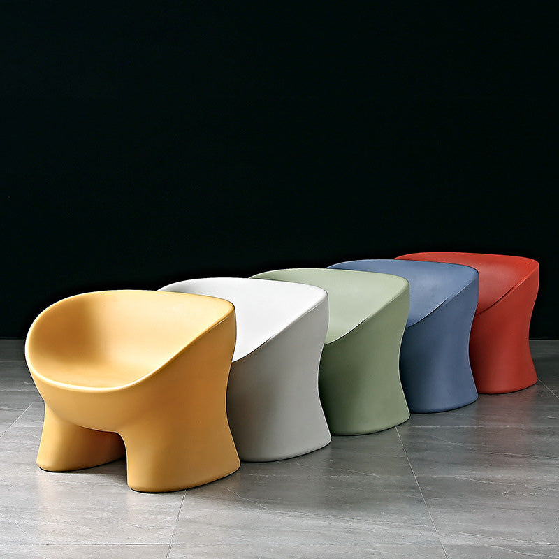 Elephant Leg Plastic Chair — White