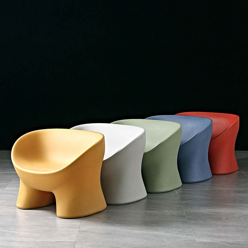 Elephant Leg Plastic Chair — White