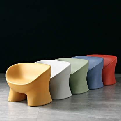Elephant Leg Plastic Chair — White