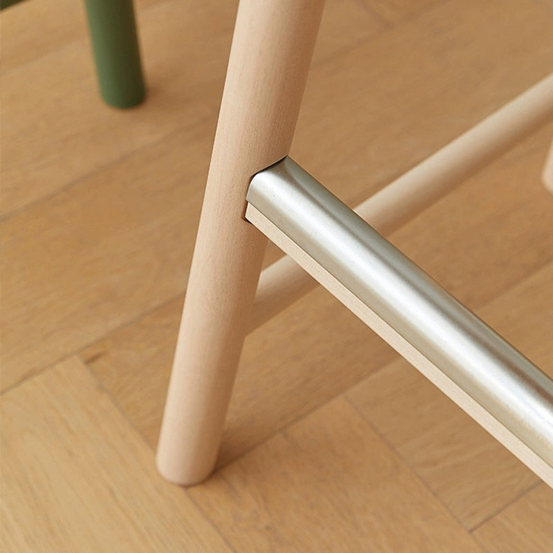 Nordic Wood Rectangular Bar Stool — Black