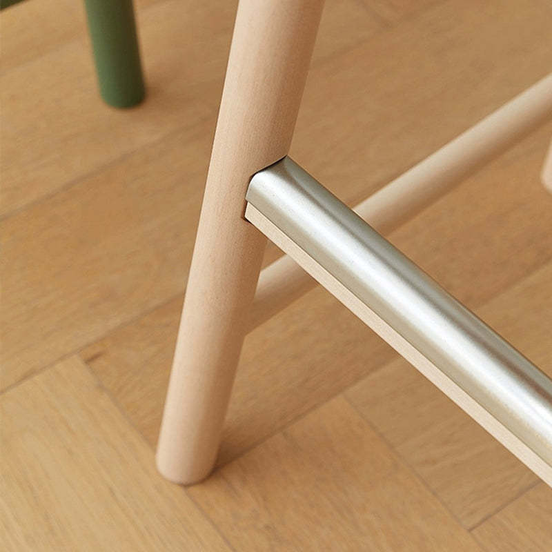 Nordic Wood Rectangular Bar Stool — Black