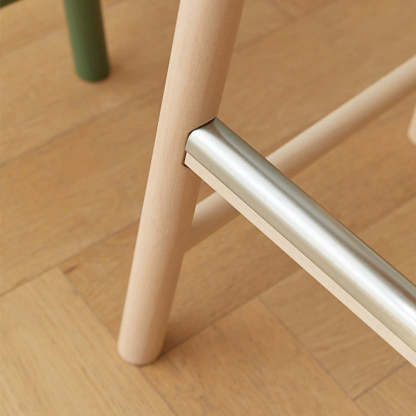 Nordic Wood Rectangular Bar Stool — Black
