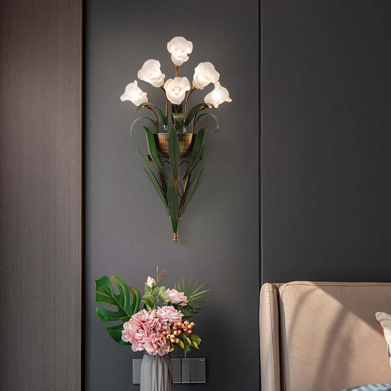 Minimalist Glass Flower Wall Sconce