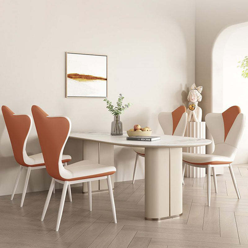 Nordic PU Leather Steel Dining Chair