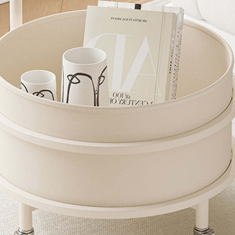 Contemporary Luxury Steel Glass 2-Tier End Table