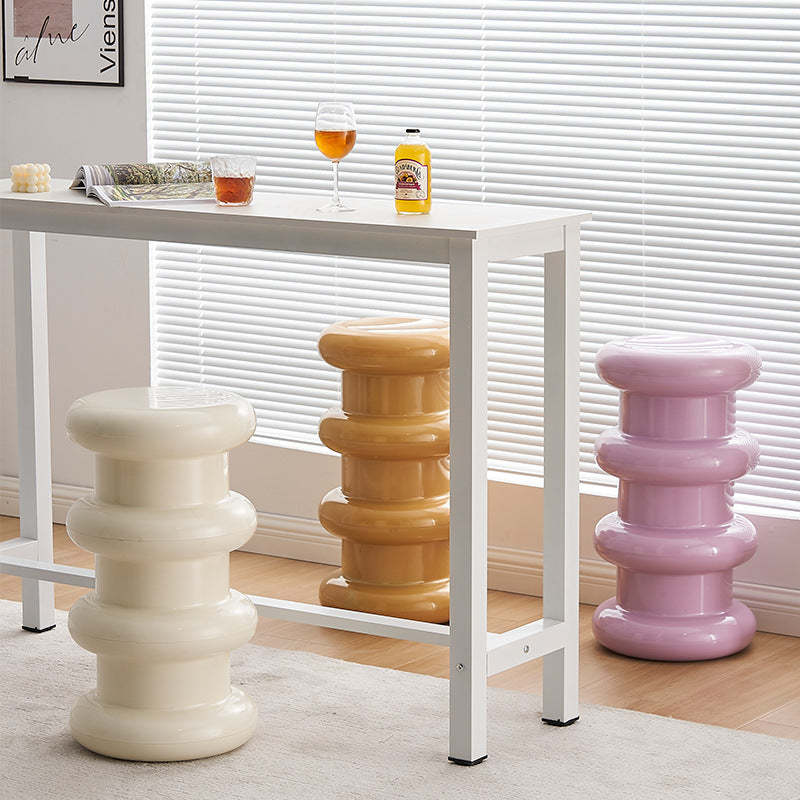 Scandinavian Acrylic Cylinder Vanity Stool — Matcha Green