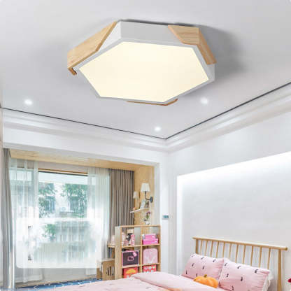 Scandinavian Hexagonal Macaron Flush Mount Light