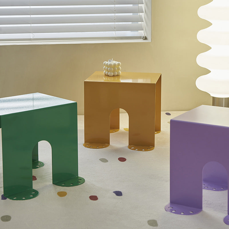 Minimalist Cold Rolled Plate Side Table — Pink
