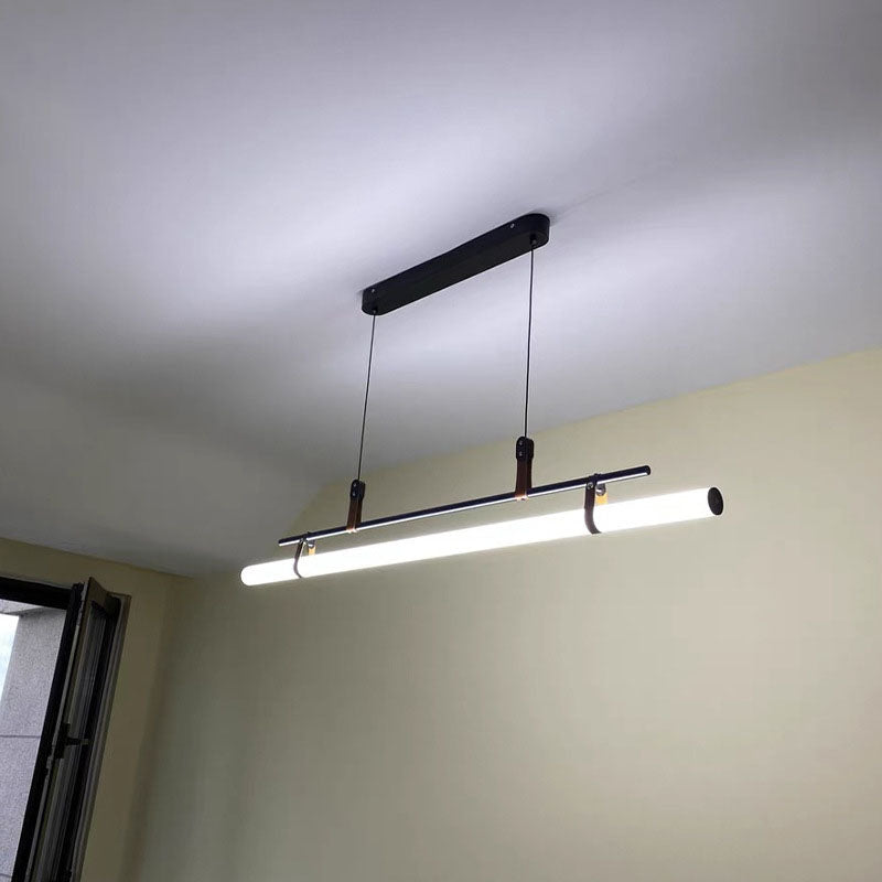 Nordic Minimalist Leather LED Island Chandelier