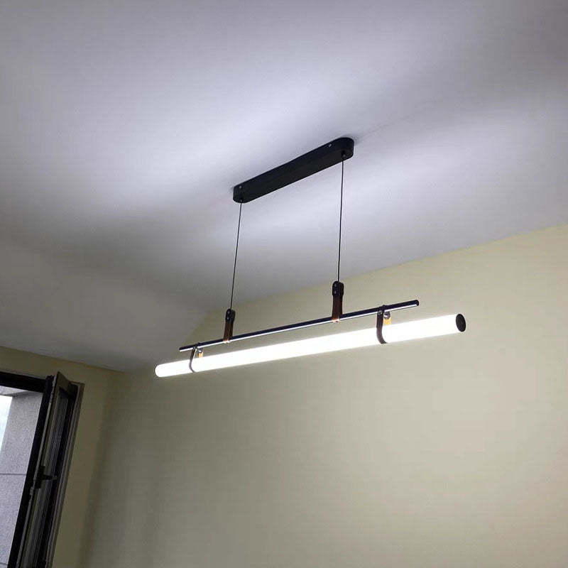 Nordic Minimalist Leather LED Island Chandelier