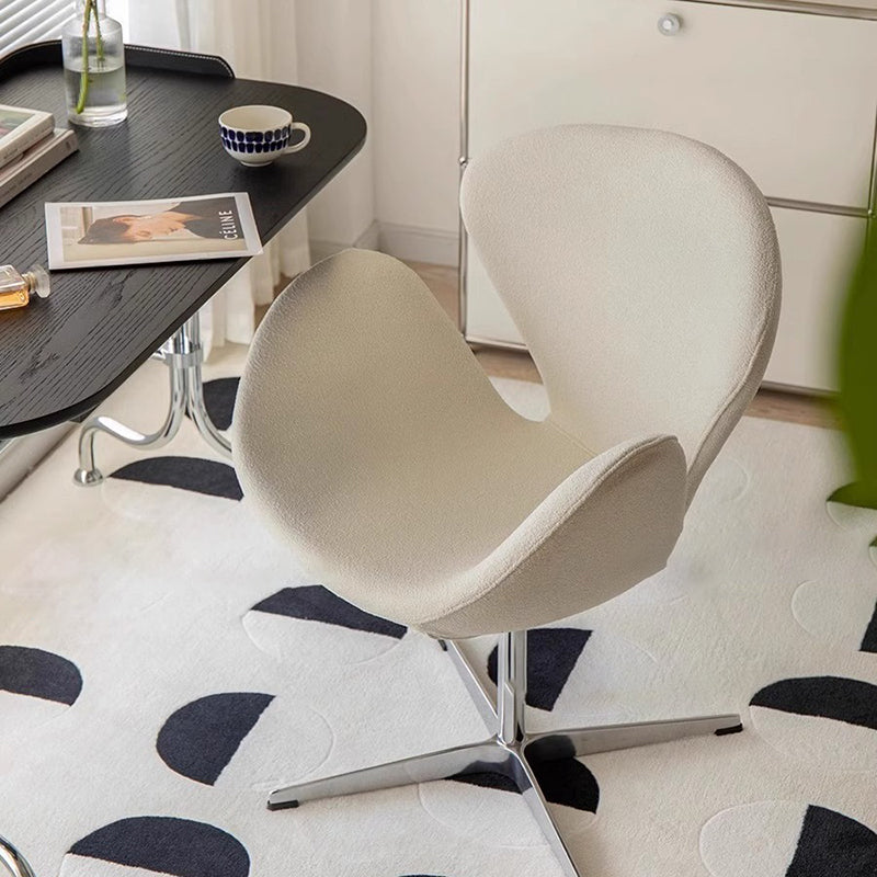 Minimalist Flannel Lambskin Movable Desk Chair