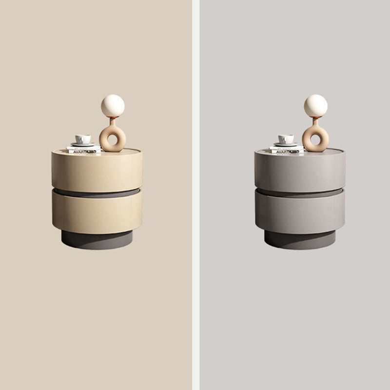Minimalist Cylinder Wood 2-Drawer Nightstand