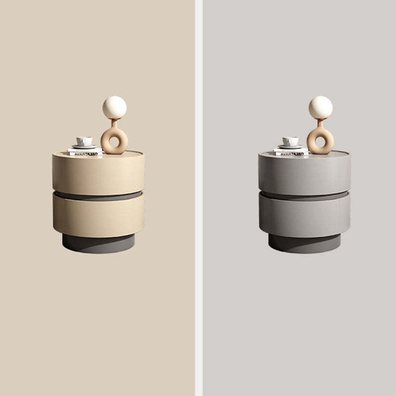 Minimalist Cylinder Wood 2-Drawer Nightstand