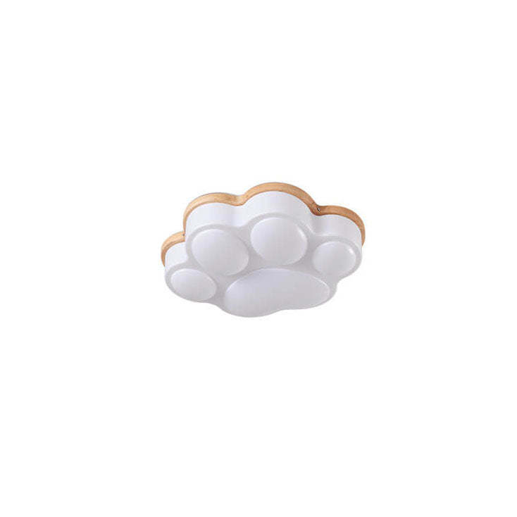 Nordic Cat Paw Wood LED Flush Mount Light
