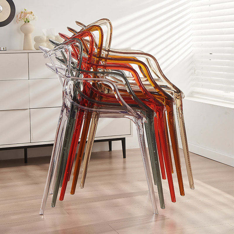 Contemporary Curved Plastic Acrylic Dining Chair