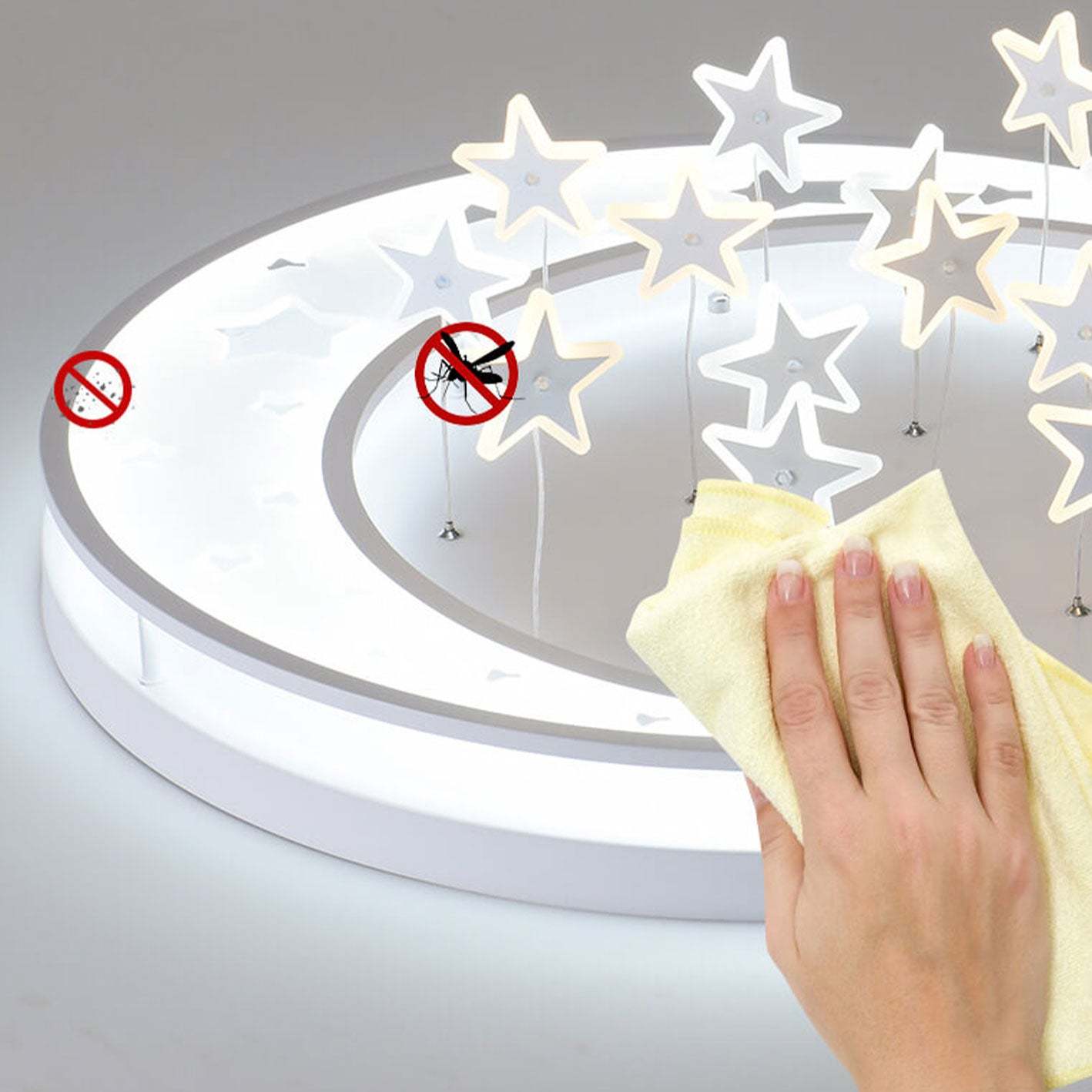 Modern Hanging Star Round LED Flush Mount Light
