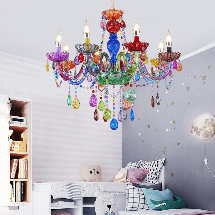 Modern Luxe Crown Iron Glass Crystal Chandelier — 6 Lights / 220V-240V For UK/AU