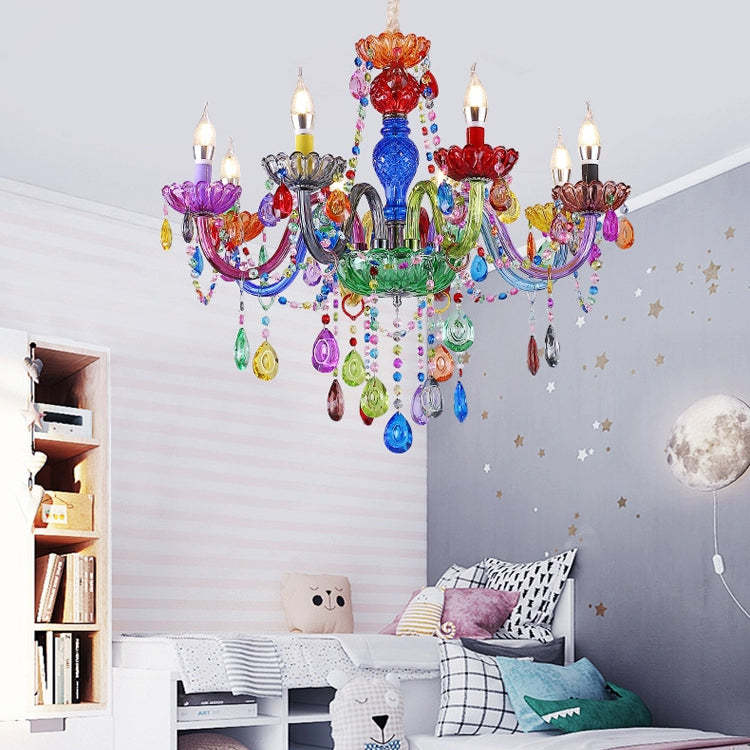 Modern Luxe Crown Iron Glass Crystal Chandelier — 6 Lights / 220V-240V For UK/AU