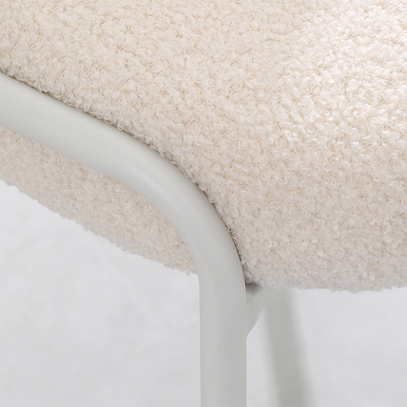 Nordic Velvet Metal Round-Back Vanity Stool
