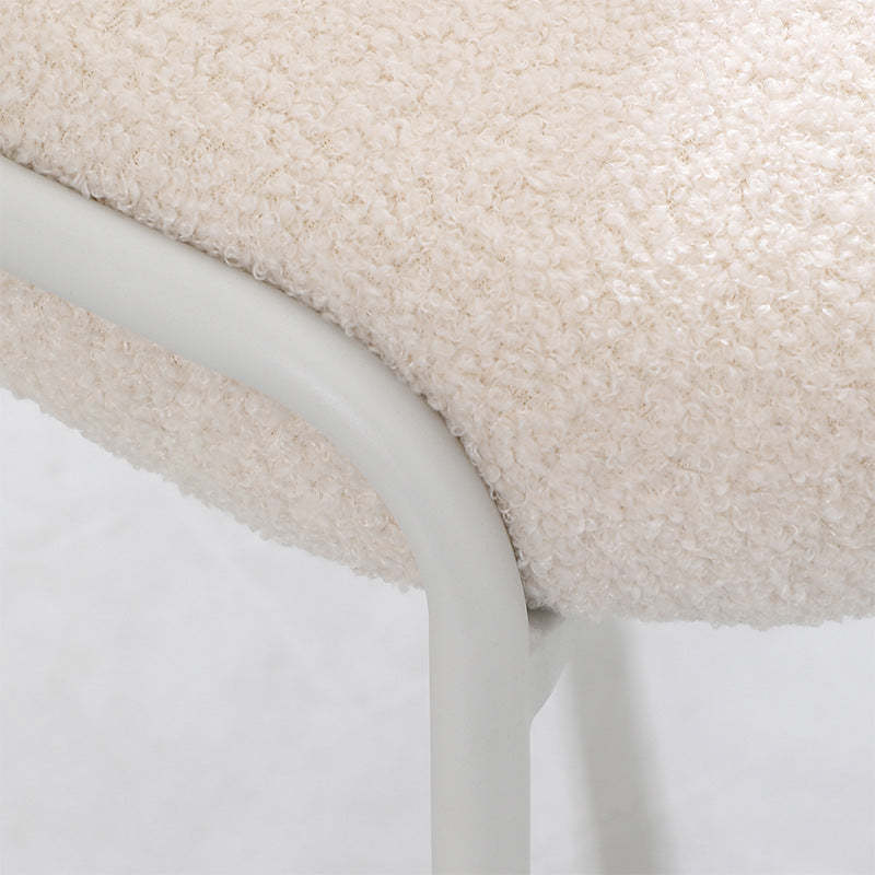 Nordic Velvet Metal Round-Back Vanity Stool