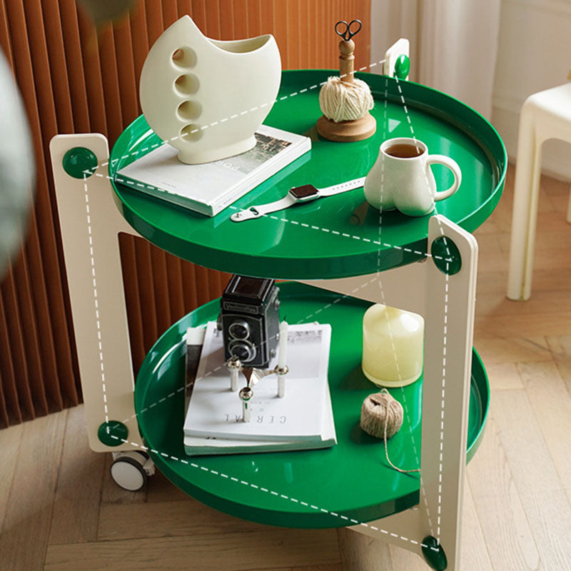 Contemporary Round PET Acrylic 2-Tier End Table