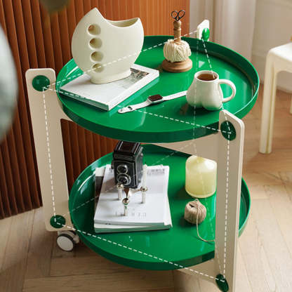 Contemporary Round PET Acrylic 2-Tier End Table