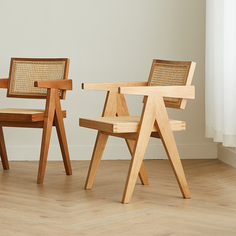 Minimalist Wood Rattan Dining Chair