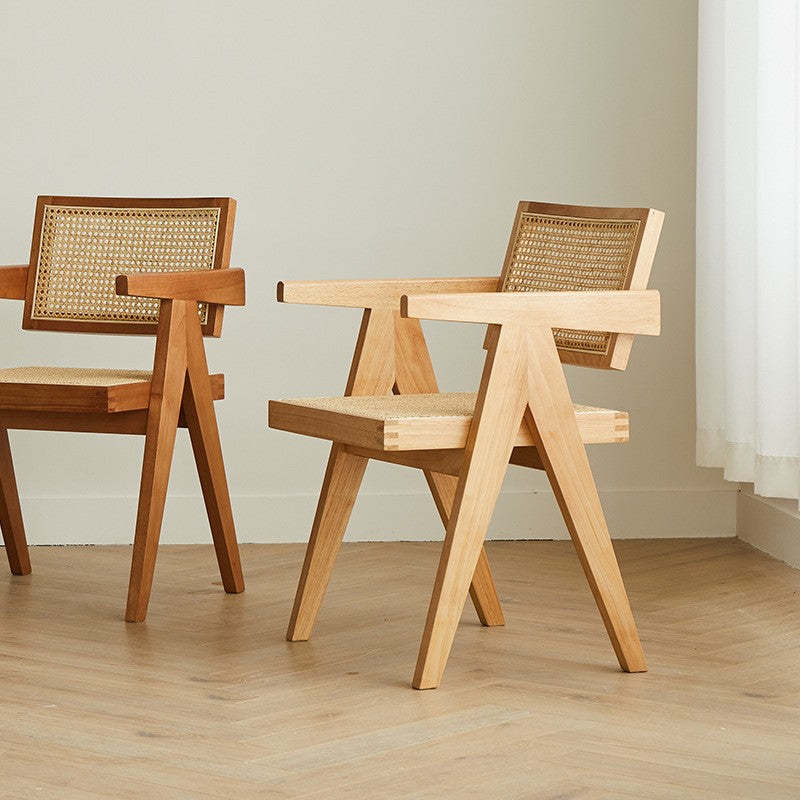 Minimalist Wood Rattan Dining Chair