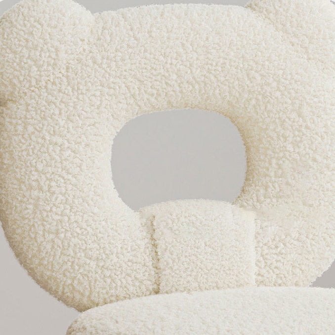 Minimalist Bear Lambswool Fabric Vanity Stool