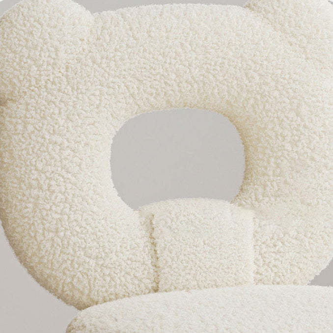 Minimalist Bear Lambswool Fabric Vanity Stool