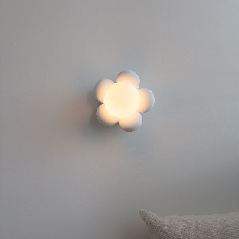 Modern Flower Glass Ceramic Kids Sconce