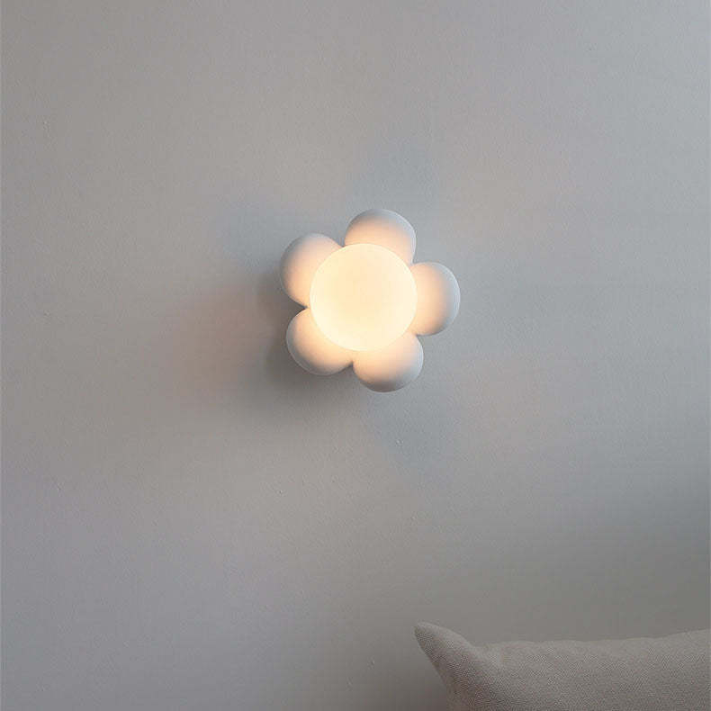 Modern Flower Glass Ceramic Kids Sconce