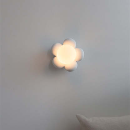 Modern Flower Glass Ceramic Kids Sconce