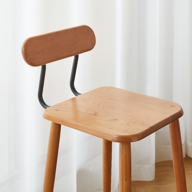Nordic Square Wood Iron Bar Stool