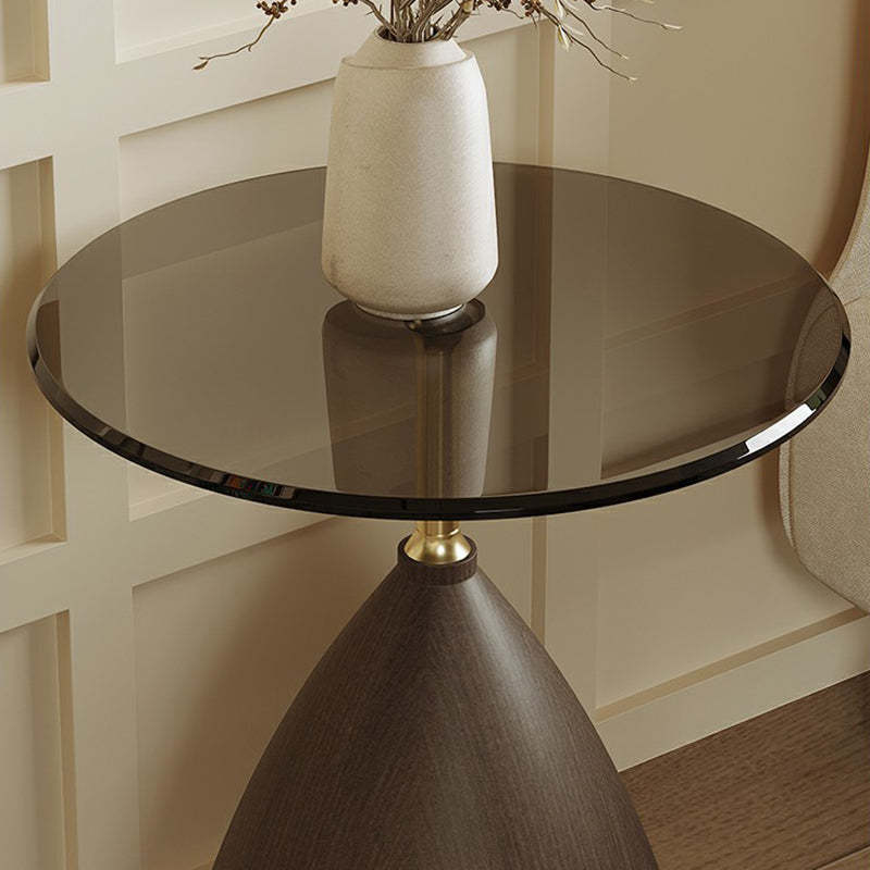 Minimalist Cone Glass Steel End Table