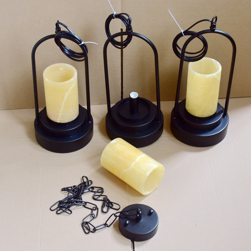 Vintage Industrial Candle Hemp Wire LED Pendant Light