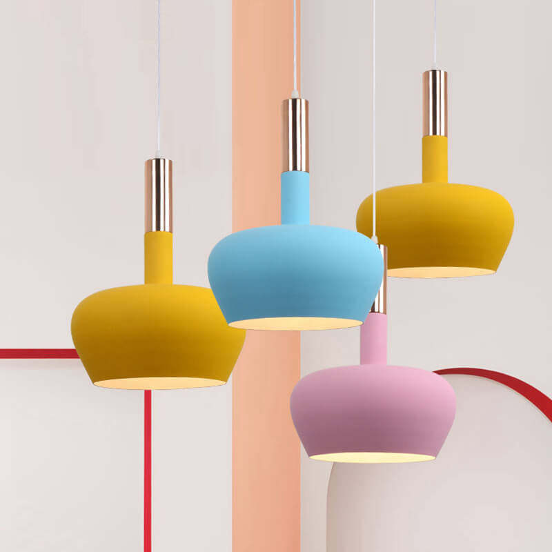 Nordic Macaron Aluminum Dome Bottle Pendant Light