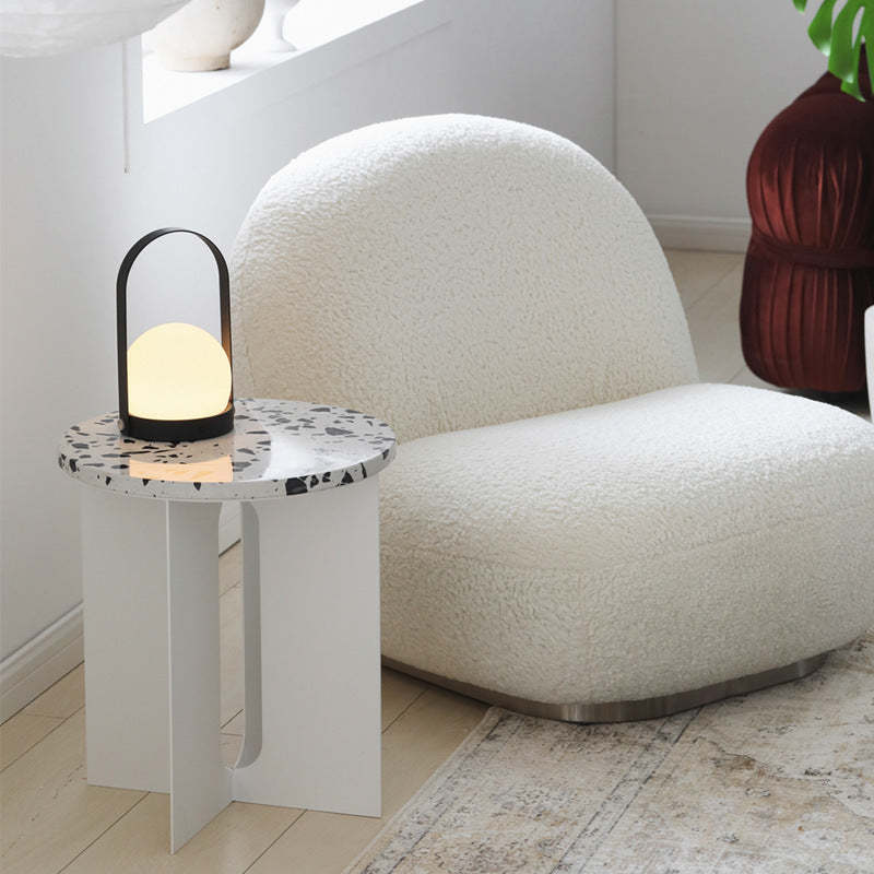 Modern Round Terrazzo Steel Coffee Table