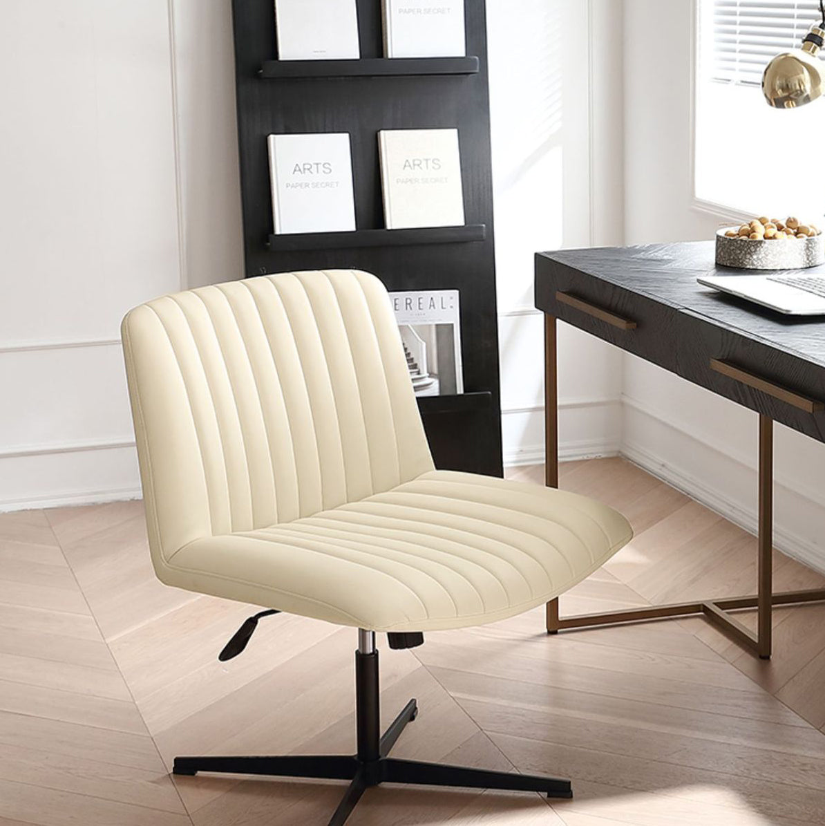 Minimalist shell desk beige office chairs, Lighom