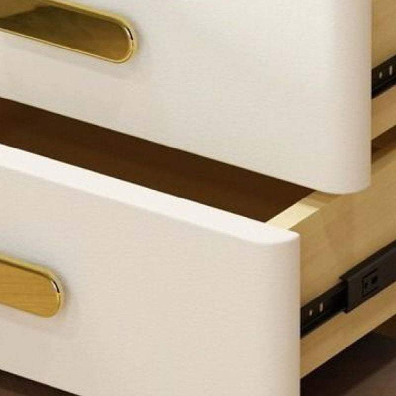 Contemporary Rock Nightstand 2-Drawer — Gray + Brown