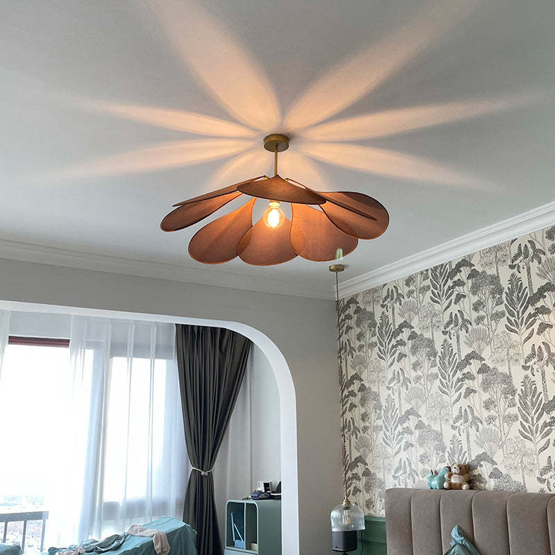 Contemporary Boho Petal Fabric Pendant Light