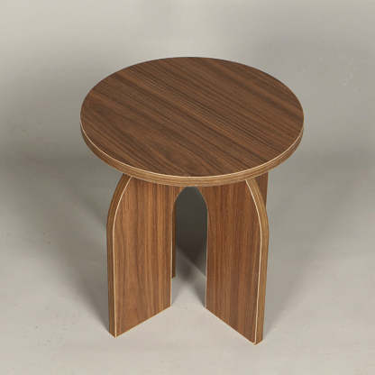 Vintage Geometric Solid Wood Side Table