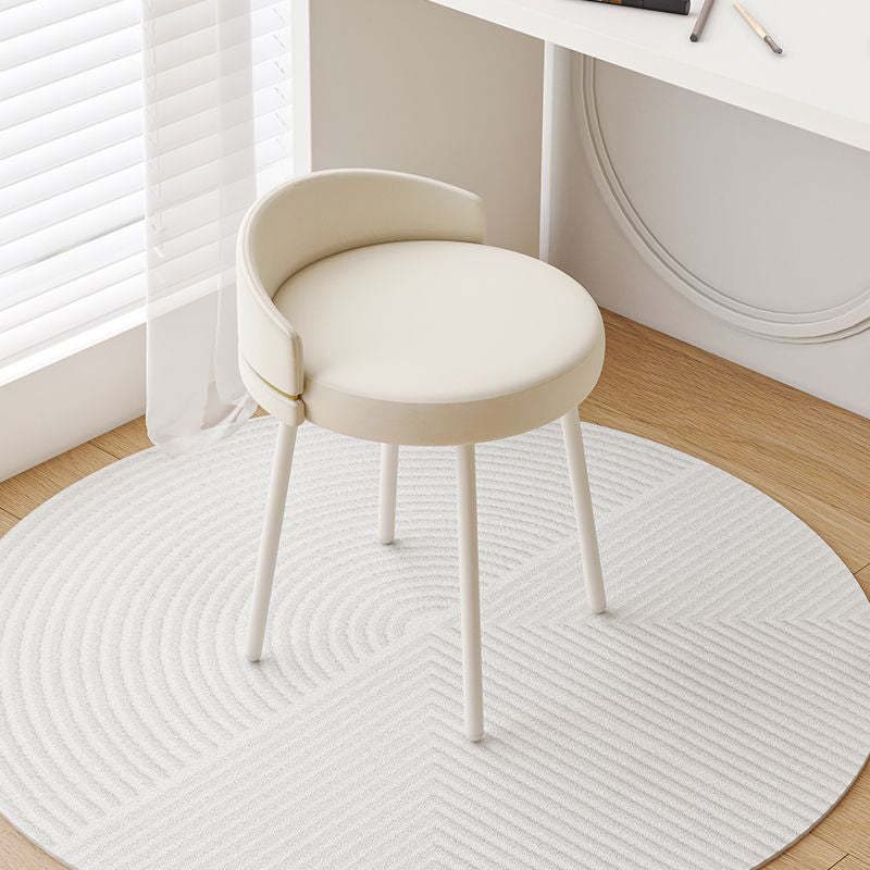 Minimalist Round Leather Iron Vanity Stool