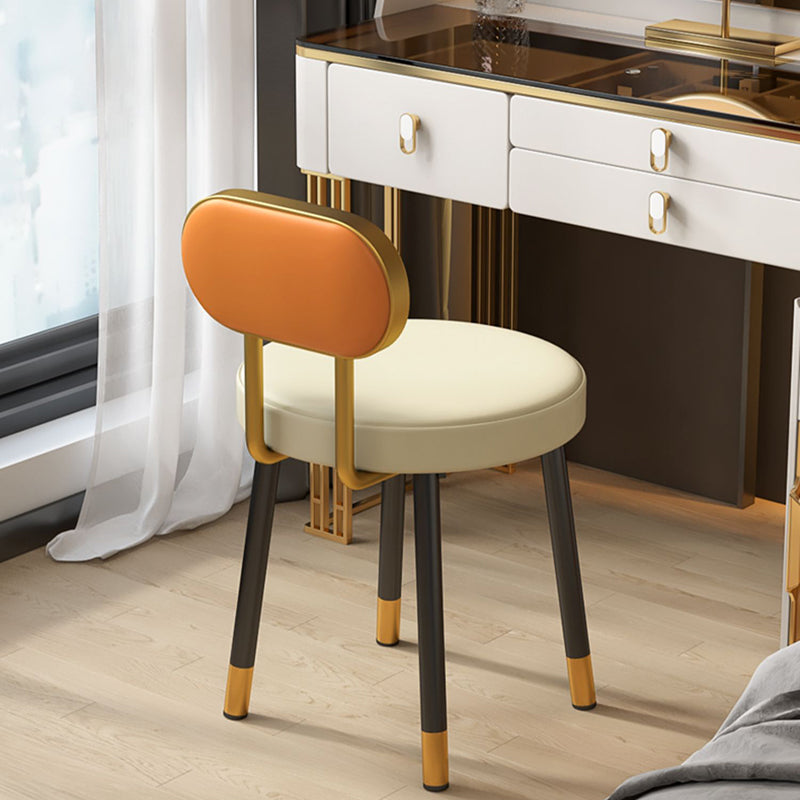 Nordic PU Leather Round Vanity Stool