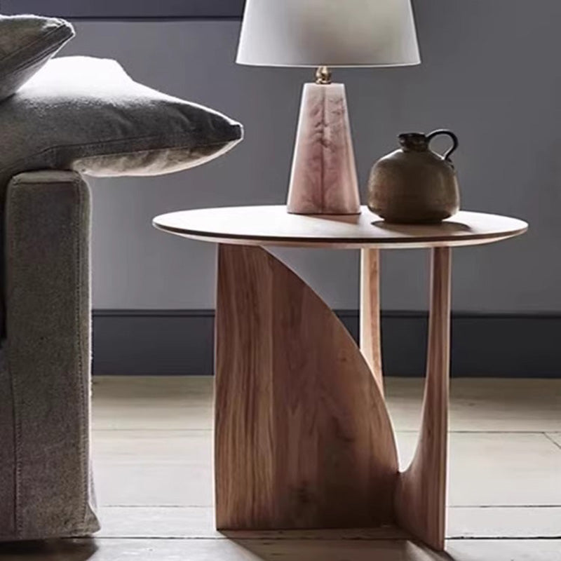 Japanese Round Wood Coffee Table — Wood Color