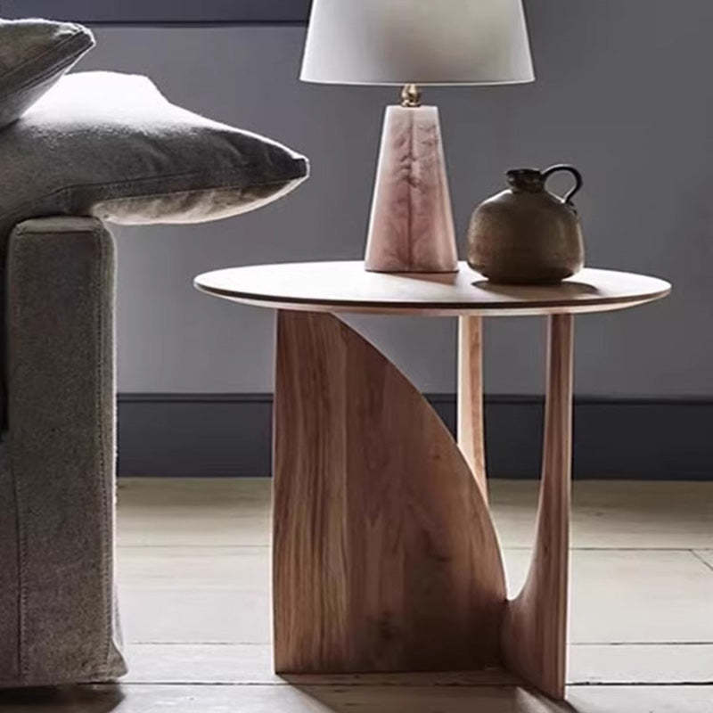 Japanese Round Wood Coffee Table — Wood Color