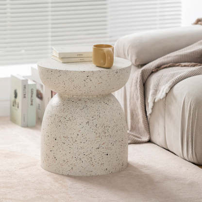 Nordic Cylinder Magnesium Oxide End Table