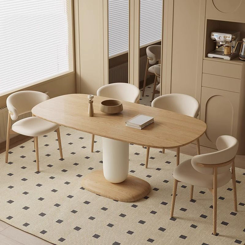Japanese Elliptical Ash Oak Dining Table