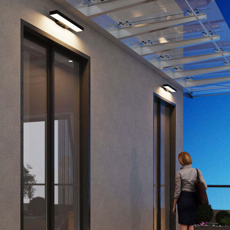 Minimalist Rectangular LED Sensor Outdoor Wall Sconce