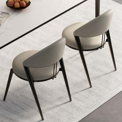 Modern Cushion Lambswool Titanium Dining Chair — Orange